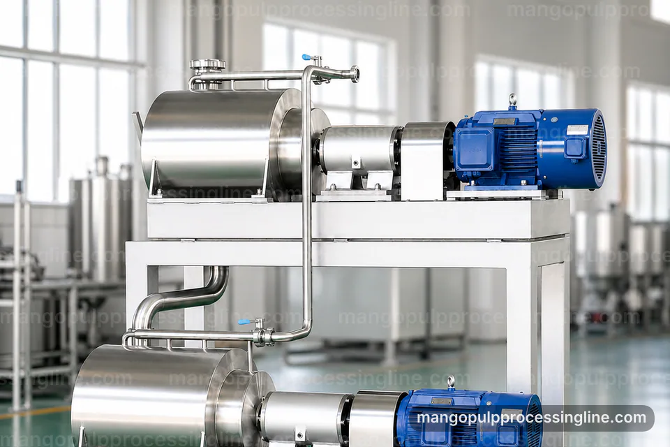 Industrial Mango Pulp Processing Line: Buying Considerations Operating Stage industrial mango pulp processing line, buying considerations: mango destoner pulper operating stage