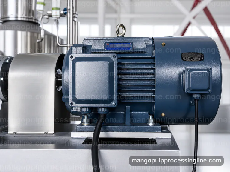 industrial mango pulp processing line, process scope and configuration: pulping with fiber refinement section connection view
