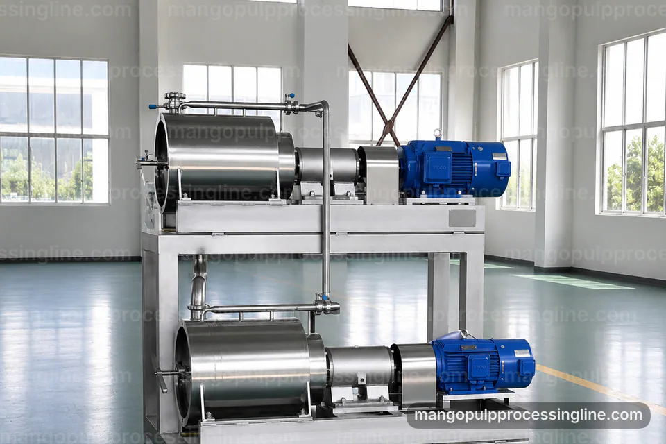 Industrial Mango Pulp Processing Line: Performance Troubleshooting Operating Stage industrial mango pulp processing line, performance troubleshooting: pulping with fiber refinement section operating stage